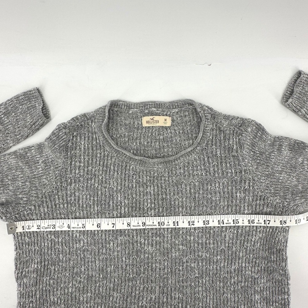 Hollister Roll Neck Layered Sweater Lace Hem Cottagecore Womens M Gray - Picture 5 of 7